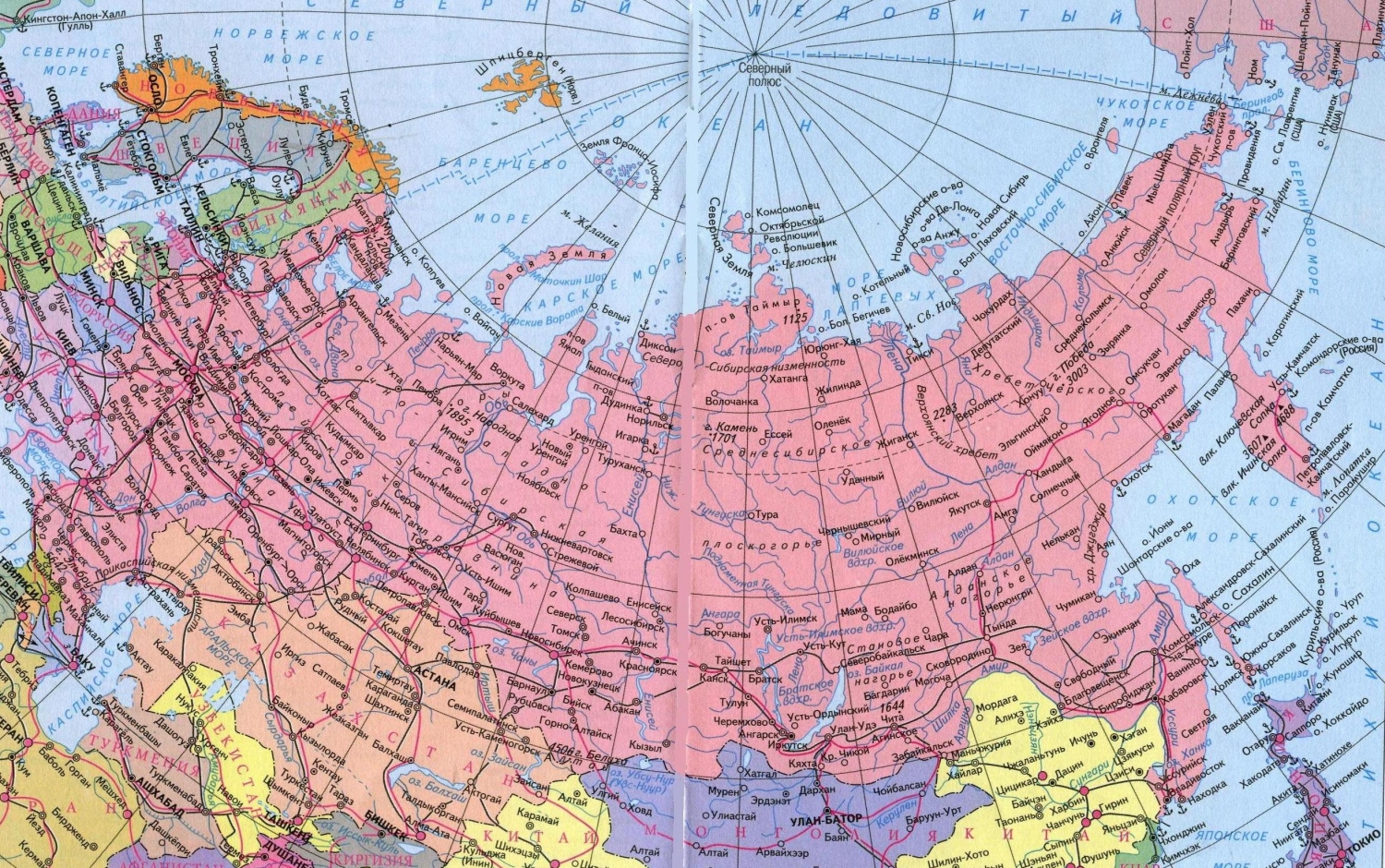 Подробная карта России
