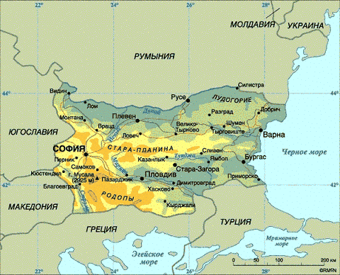 Карта Болгарии