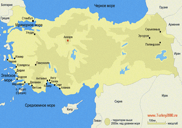 Карта Турции