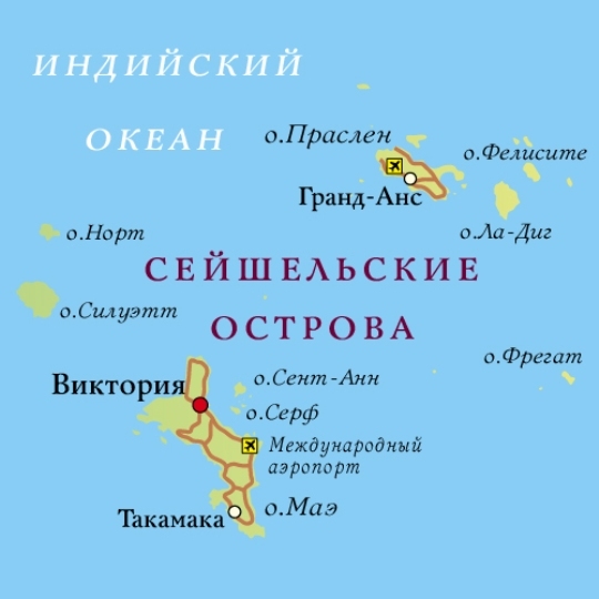 Карта Сейшельских островов